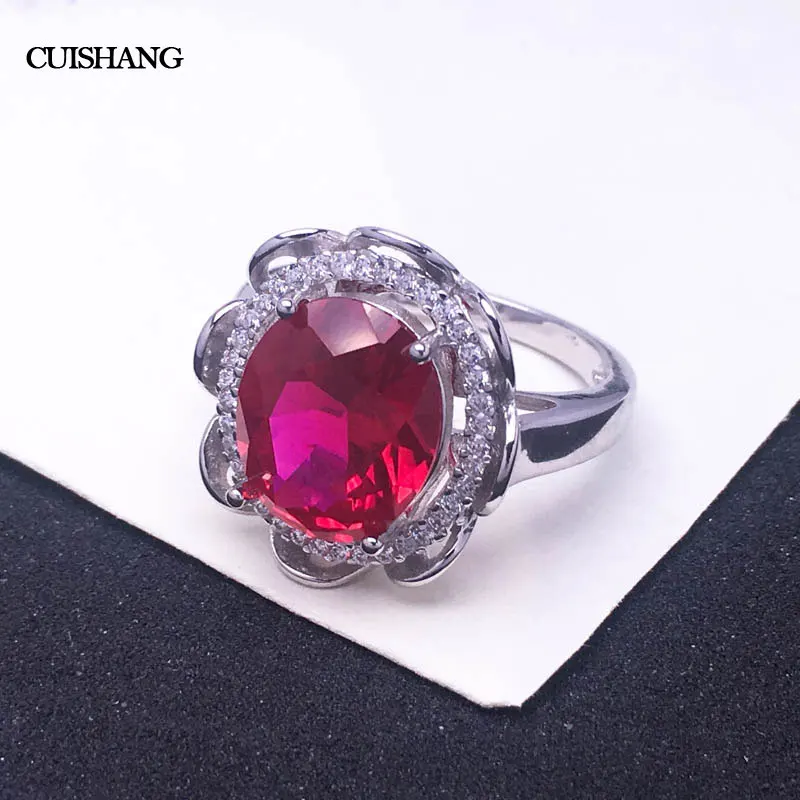 CSJ новые дизайнерские красные рубиновые кольца из стерлингового серебра 925 пробы