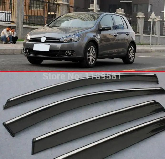Для VW GOLF 6 MK6 2009 2013 оконный ветрозащитный дефлектор козырек от дождя/солнца