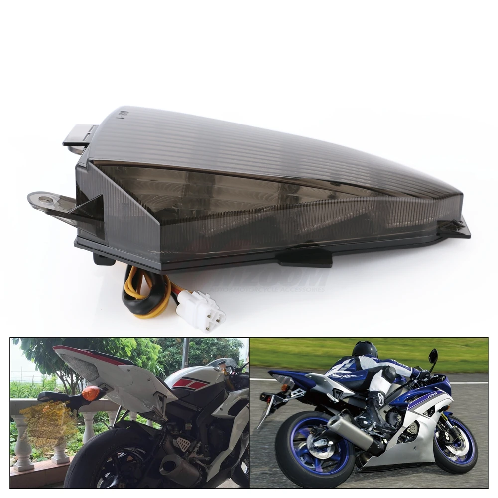 Motorcycle Rear Tail Light LED Brake Turn Signal Indicator Stop Warning For YAMAHA YZF R6 2008-2012 Cafe Racer Lamp |