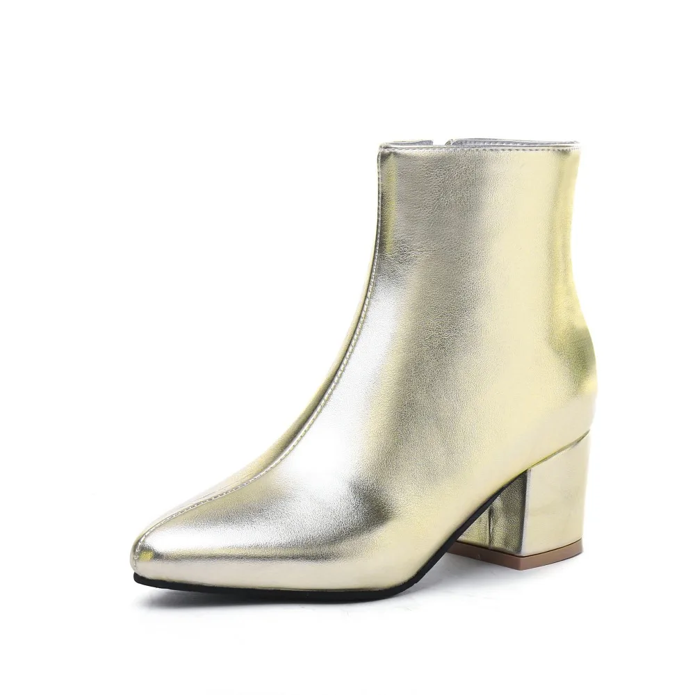 

Smeeroon ankle boots for women autumn winter boots pointed toe women boots zip high heels party shoes big size 32-44