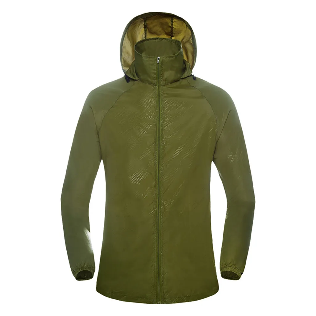 Army Green Женская и Мужская ветрозащитная куртка для спорта на открытом воздухе, быстросохнущая ветровка, Верхняя Спортивная ветровка для велоспорта - Color: Army Green