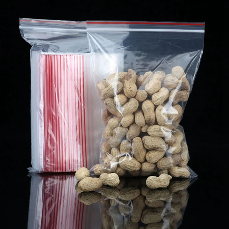 100 штук упак. ювелирные изделия Ziplock молния замок Reclosable Пластиковые
