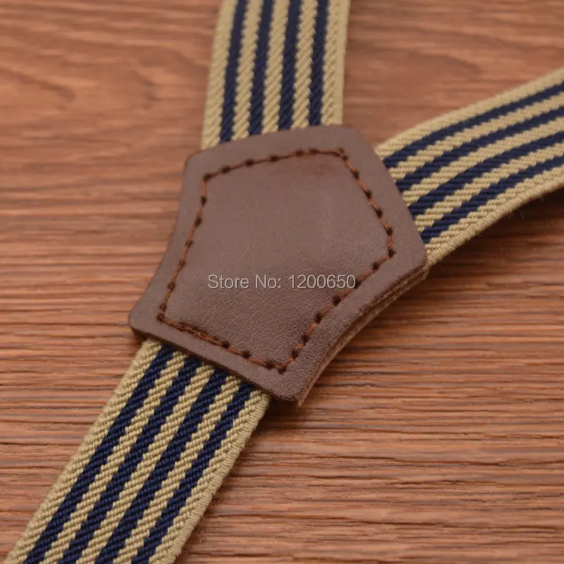 Подтяжки с 3 зажимами винтажные регулируемые бронзовые подтяжки в полоску модная