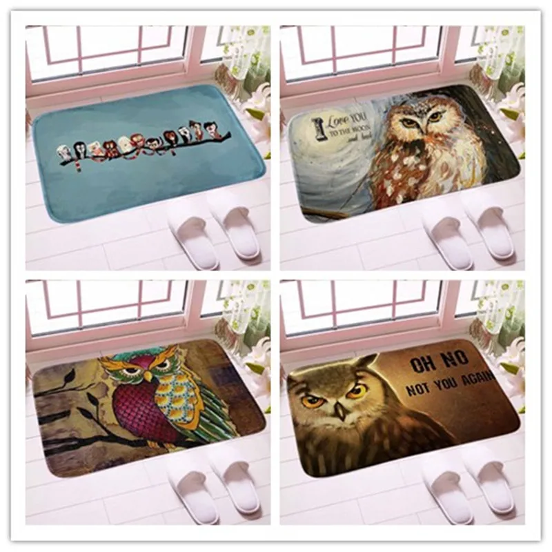 

Funny Owl Doormat Digital Print Traditional Floor Kitchen Mat Carpet Soft Bathroom Mats Good Gift For Home Decor