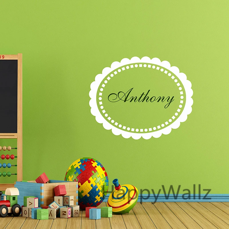 Детская Наклейка на стену с именем заказ сделай сам круглая рамка наклейка для