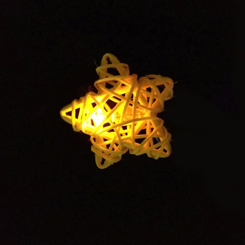 2 м 20 светодиодов Красочный ротанга звезды свет шнура теплый белый Фея лампы для