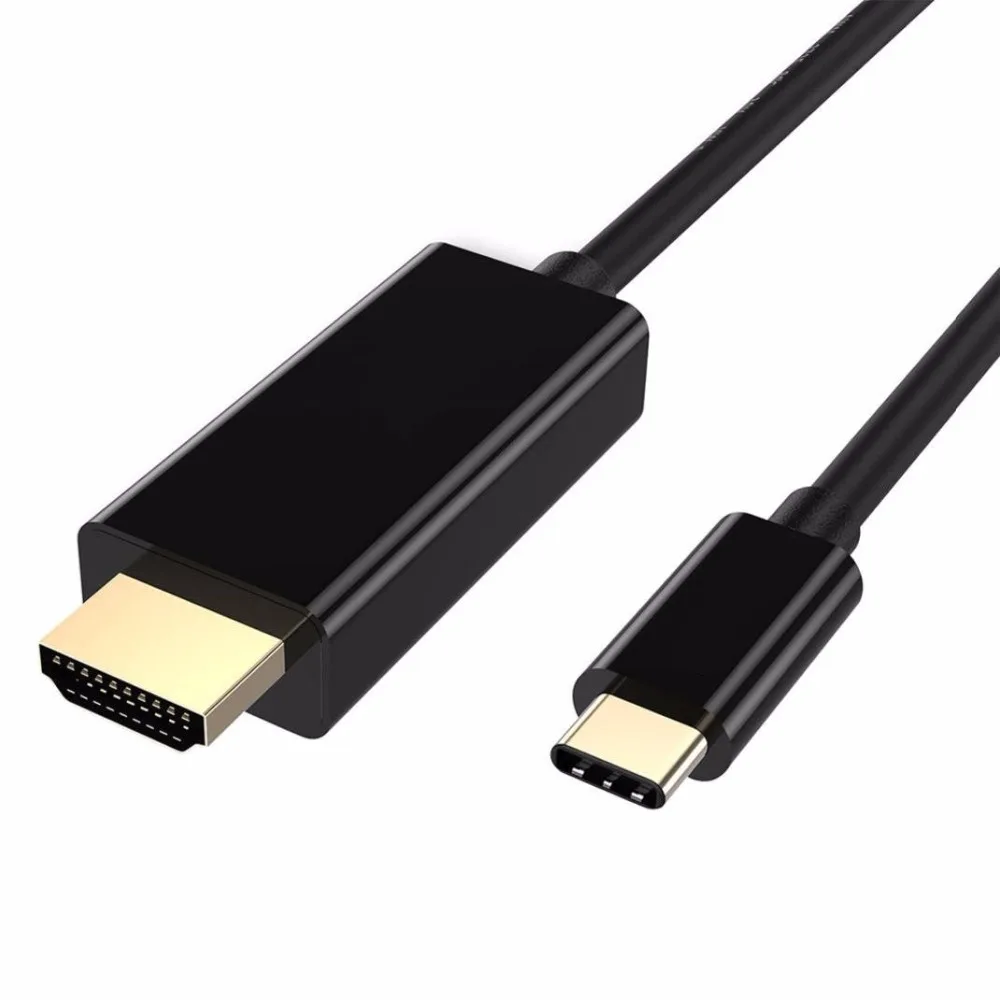 Кабель переходник с Type C на HDMI 4K HDTV золотистый адаптер USB 3 1 к Hdmi для MacBook ChromeBook Pixel