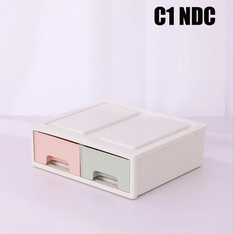 C1 NDC SYTH креативная и экологичная пластиковая прямоугольная настольная коробка для хранения мелочей, органайзер для косметики, ювелирных изделий с глянцевым ящиком - Цвет: C1 NDC