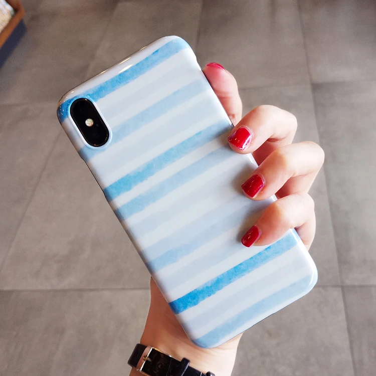 Лето в чистоте полоску крышка ультра тонкий Mobile Shell Hard для iphone6s 6 6sp P 7 8 X | Мобильные