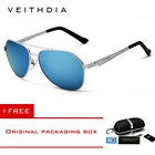 Мужские солнцезащитные очки VEITHDIA, брендовые поляризованные зеркальные линзы из нержавеющей стали, аксессуары для вождения, 3559