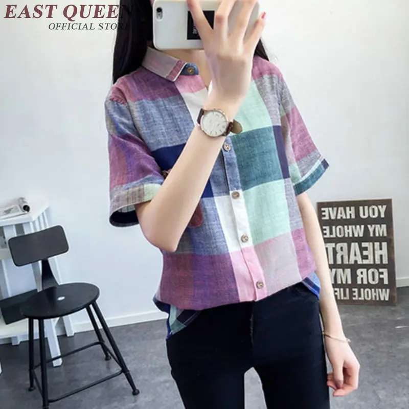 Новое поступление 2018 клетчатая одежда повседневная рубашка женская с длинными