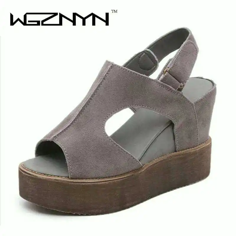 WGZNYN 2017 Summer Shoes Woman Sandals 10CM High Heels Women Casual Wedges Platform Roman zapatos mujer W3 | Обувь