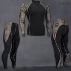 Мужская компрессионная футболка, Спортивная футболка с длинным рукавом и 3D принтом, брендовая одежда для фитнеса, 2019