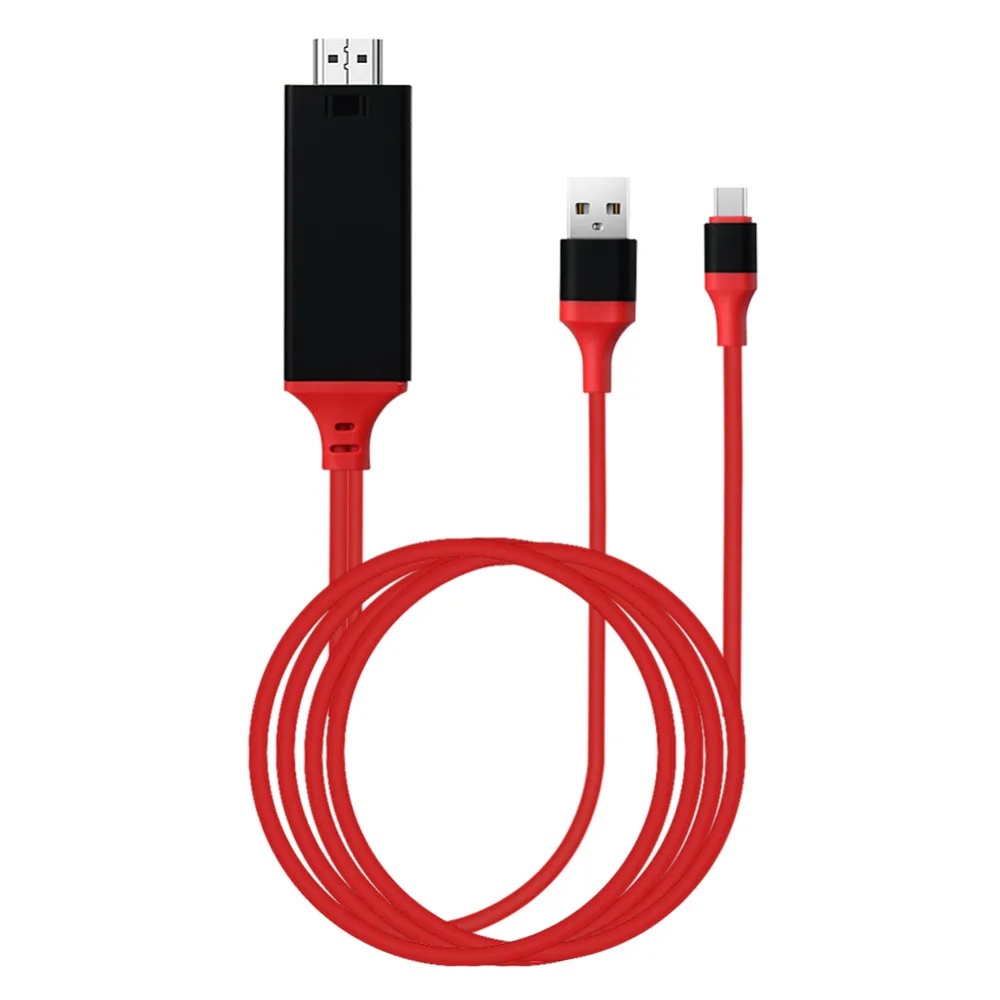 3 в 1 USB C type-C к HDMI кабель 4K 1080P 2 м HDTV Кабель-адаптер для Sumsung S8 Plus huawei type C Кабель-адаптер для зарядки HDMI