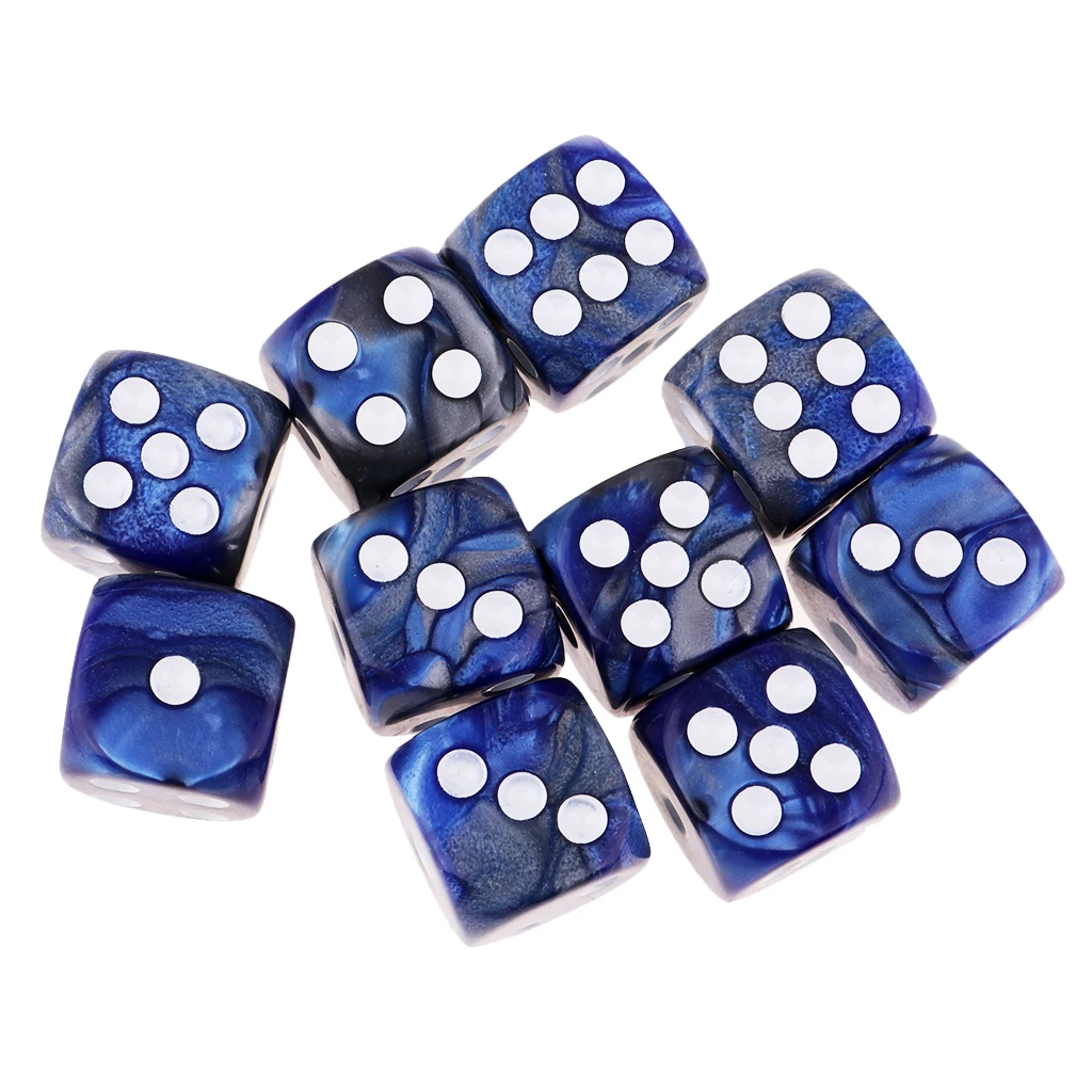 MagiDeal 10 шт 6-кости Набор Яркий Цвета 16 мм игра в кости многогранные кости для настольных игр Казино Подарки обучения