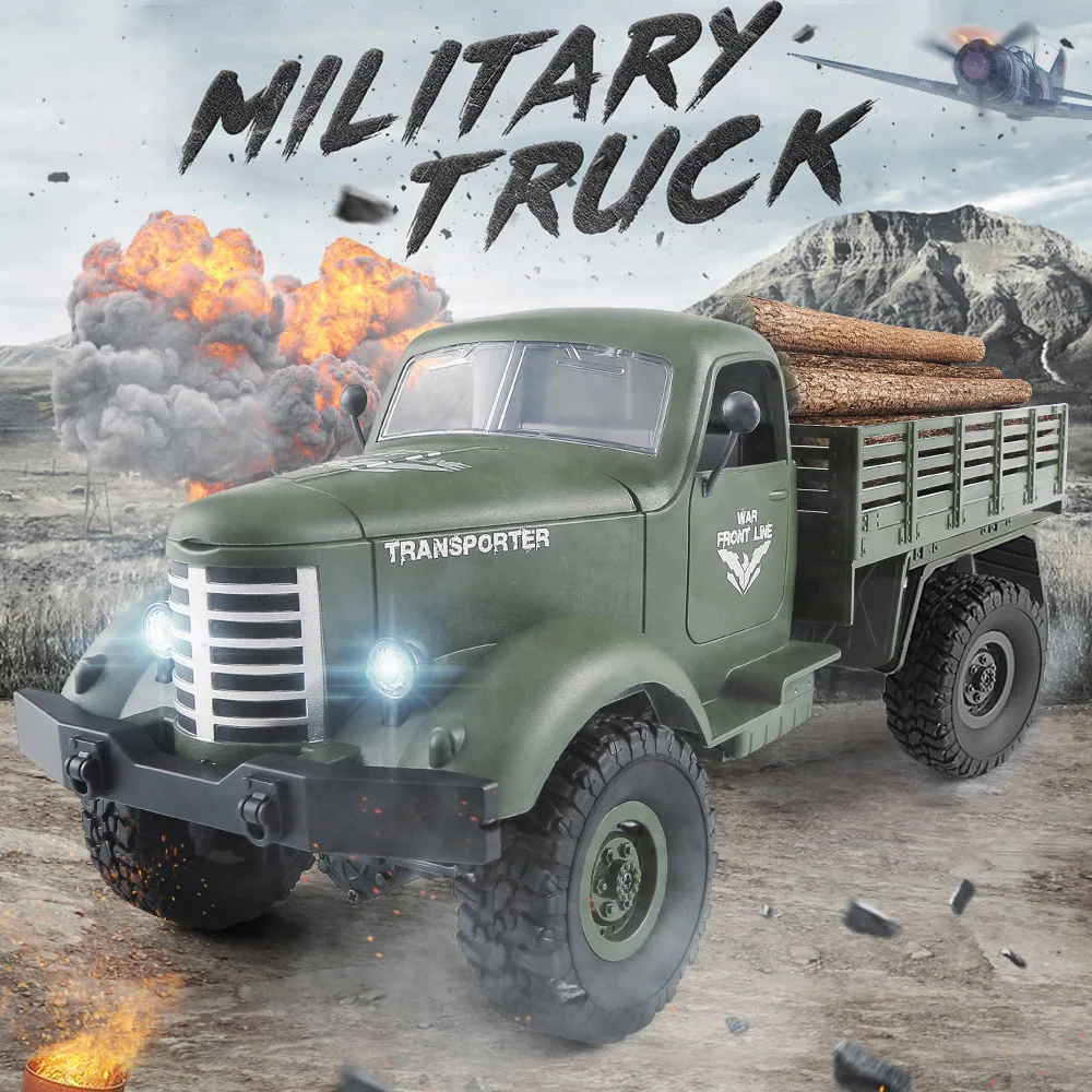 JJR/C Радиоуправляемый автомобиль Q61 1:16 2 4G 4WD внедорожник военный транспортер RTR