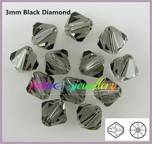 

Free Shipping! 720pcs/Lot, AAA Chinese Top Quality 3mm Grey Crystal Bicone Beads