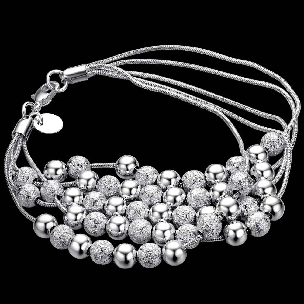 Счастливый цвет серебра талисман браслеты для женщин рождественские подарки