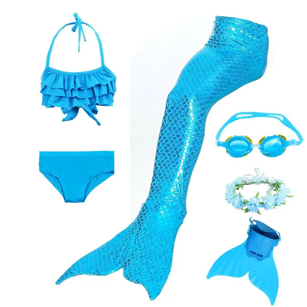 style4-6pcs Новинка; Лидер продаж; купальный костюм с хвостиками русалки для девочек; купальный костюм для косплея; купальник-бикини для маленьких детей; хвост русалки - Color: style4-6pcs