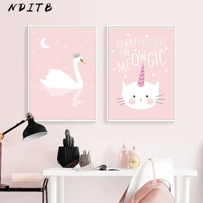 Холщовый постер NDITB для детской комнаты с изображением лесных животных кролика