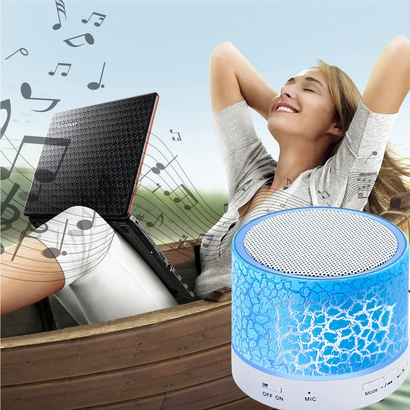 Светодиодный мини беспроводной Bluetooth динамик Портативный TF USB FM портативный