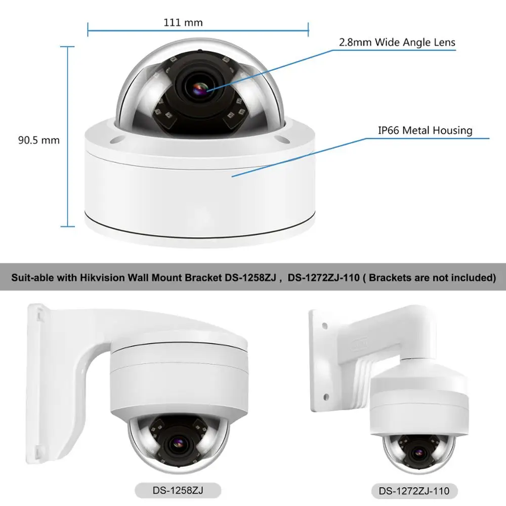 Купольная ip камера Hikvision OEM 16 каналов 5 МП NVR H.265 POE 4K 8/16 шт.|Система наблюдения| |