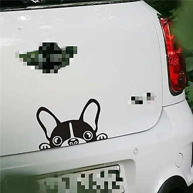 Платье с милой собачкой дверь к задней части автомобиля наклейки Модные