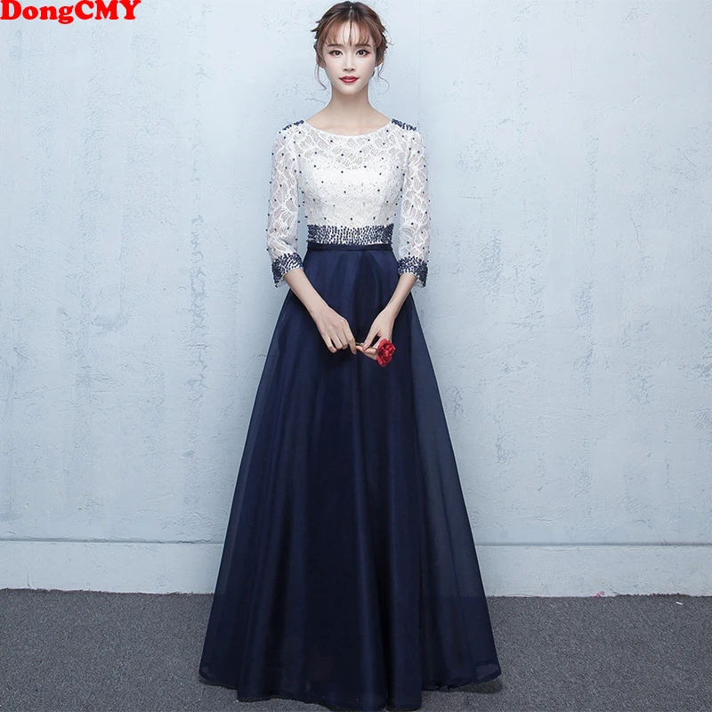 DongCMY Новые Длинные вечерние платья украшенные бисером Robe De Soiree Vestidos Выходные