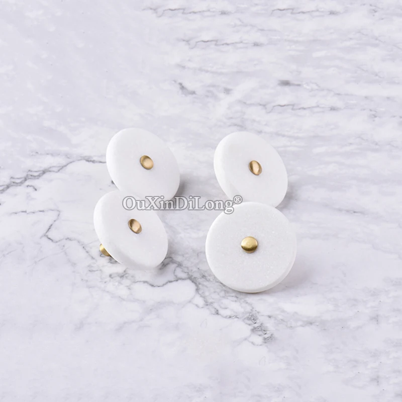 Роскошные европейские латунные + мраморные дверные ручки для кухонного шкафа