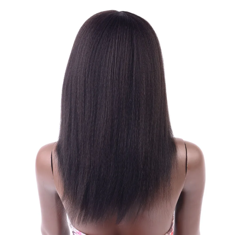 Шоколадные итальянские прямые волосы Yaki парик бразильские Remy человеческие 125 г 14