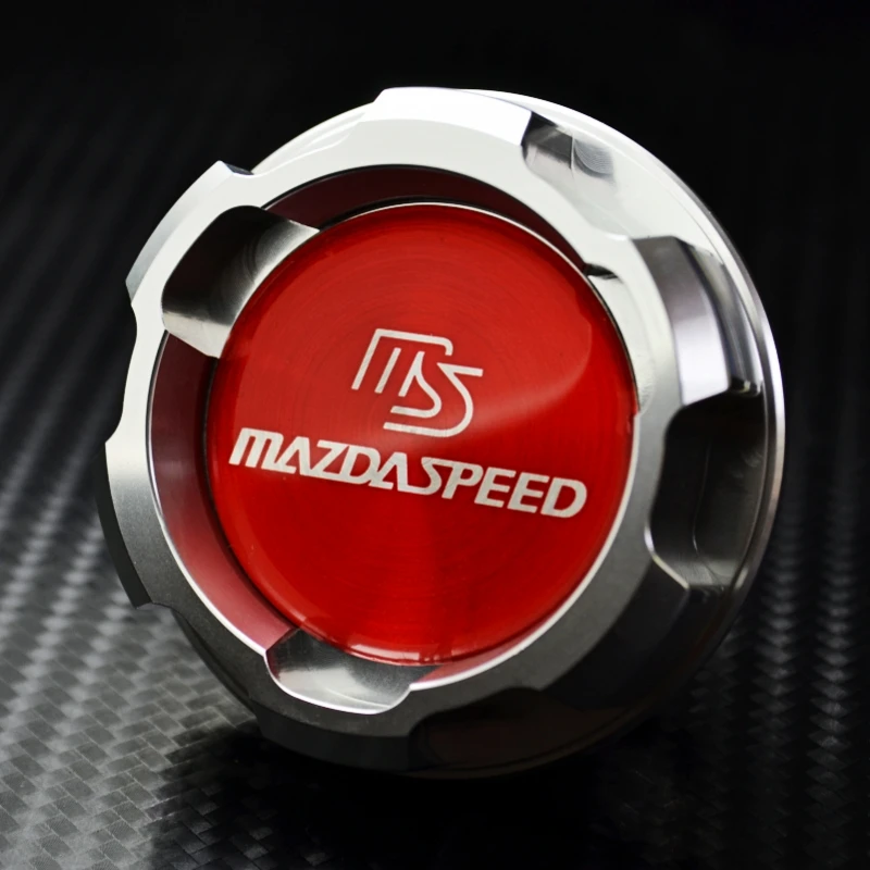 Красный логотип Серебряный Алюминий моторное масло Кепки для Mazda RX7 RX8 323 Familia BP 1.8l