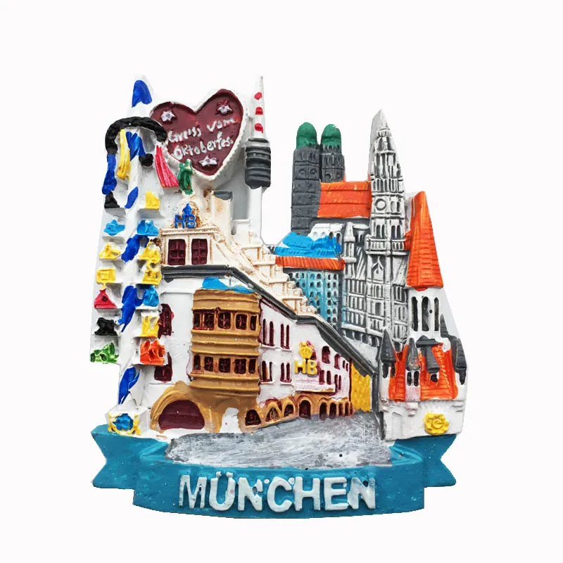 Уличный вид рисунок на холодильник наклейка Германия Munich пейзаж магнит домашний