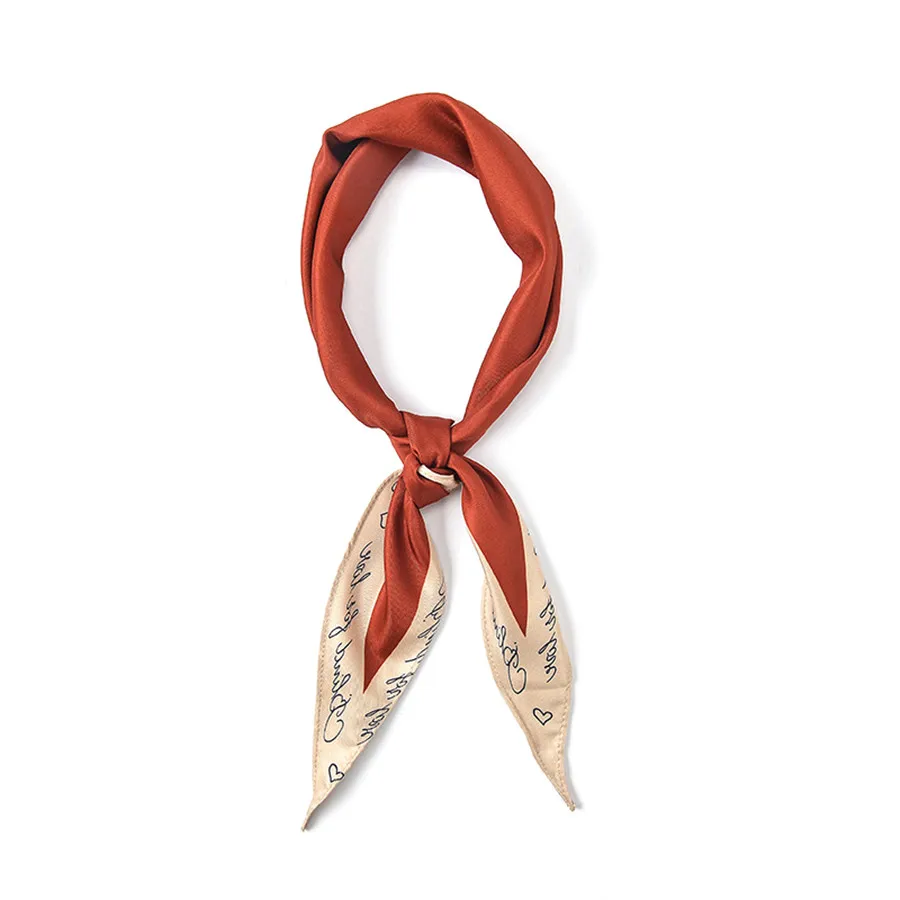 Autumn of 2018 women long silk scarf letter print scarves Fashion Women Square Scarf Head Neck Hair Tie |