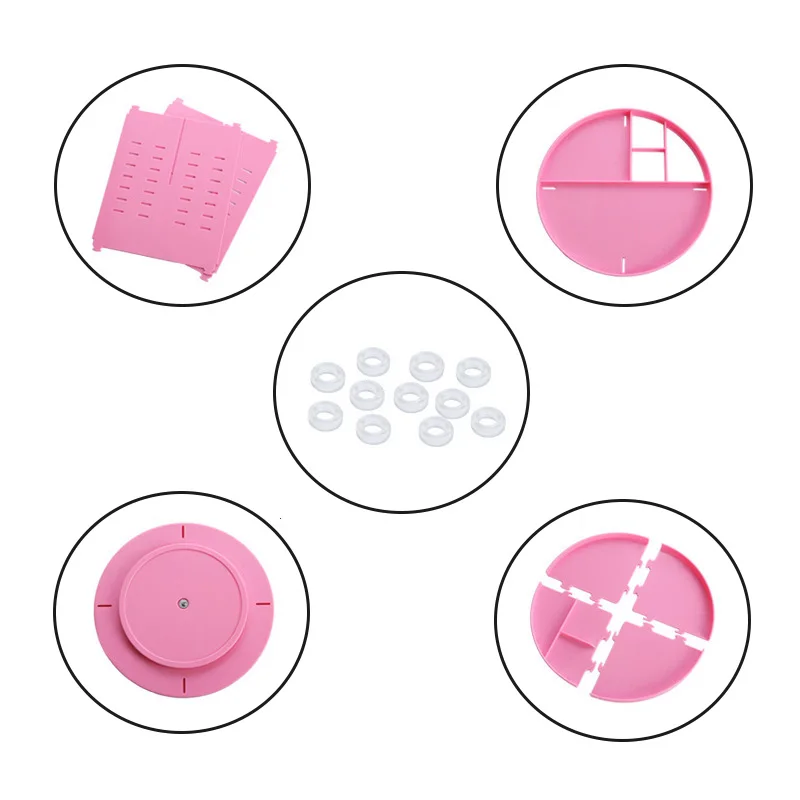 Plastic Cosmetic Organizer For 360 Rotating Desktop Makeup Storage Racks DIY Adjustable Multi-Function Dressing Holder | Дом и сад