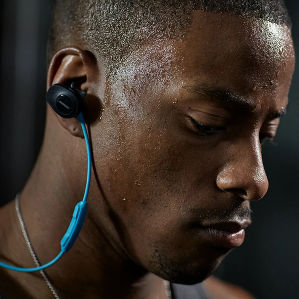 Bose наушники SoundSport, беспроводные Bluetooth наушники, спортивные наушники с защитой от пота, музыкальная гарнитура, встроенное управление с микрофоном