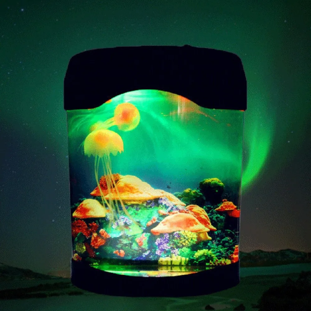 Красивая красочная банка для Медузы морской мир плавание настроение свет