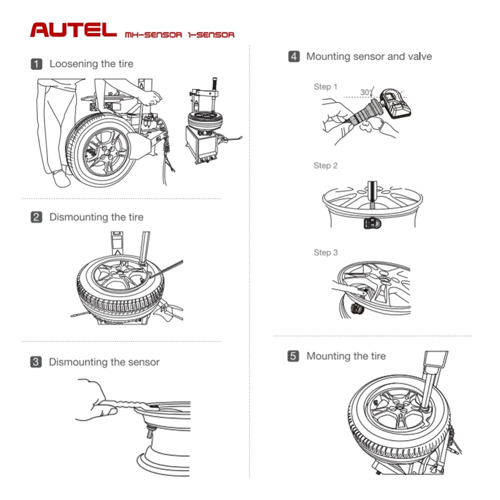 Autel MX-sensor TPMS 2 в 1 433 МГц 315 МГц MX sensor для autel MaxiTPMS TS601 диагностический инструмент контроль давления в шинах