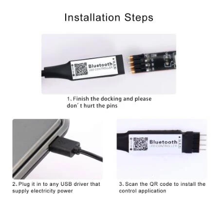 Миниатюрный USB Bluetooth светодиодный контроллер таймер многоцветный меняющий голос