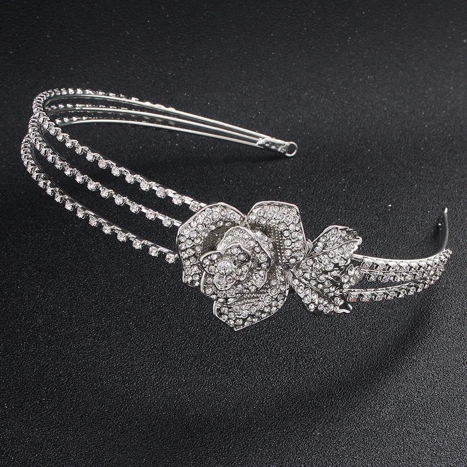 Модные тиары и короны серебряного цвета в виде розы для принцессы свадебные