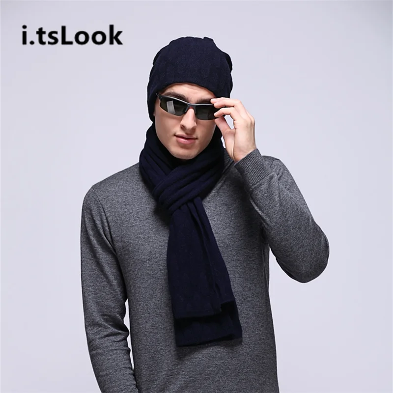 Бренд Для мужчин зимняя шапка шарф Наборы для ухода за кожей Роскошные женские из