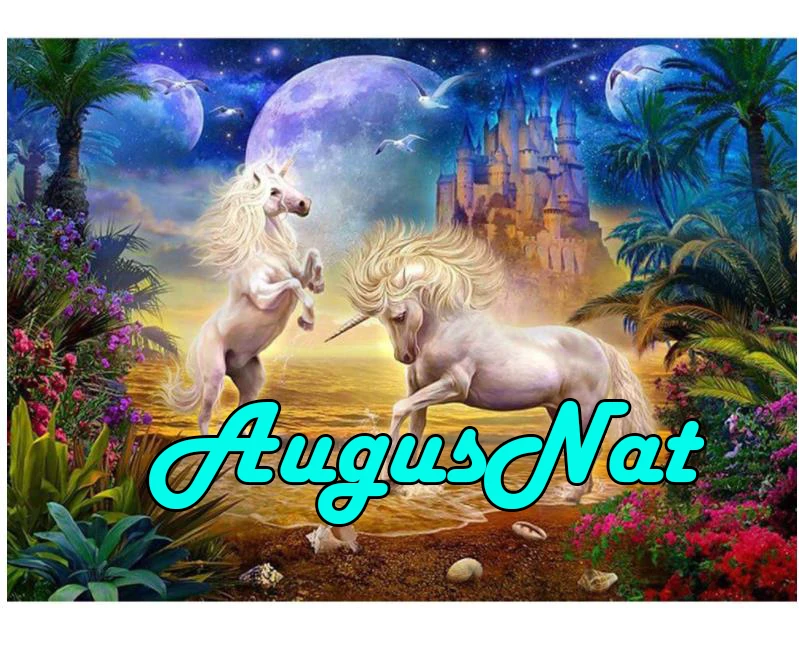 Алмазная живопись с лошадью единорог daimont вышивка крестиком пейзаж пазл