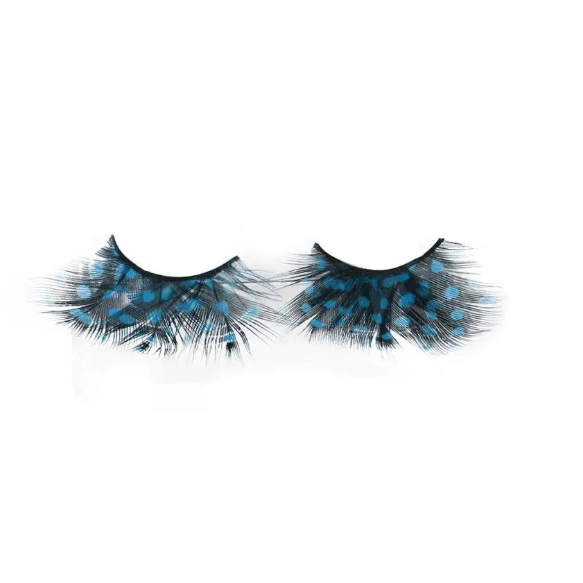 Women Fancy Soft Long Feather False Eyelashes 1 pair Eye Lashes Makeup Party Club stage 2JY25 | Красота и здоровье