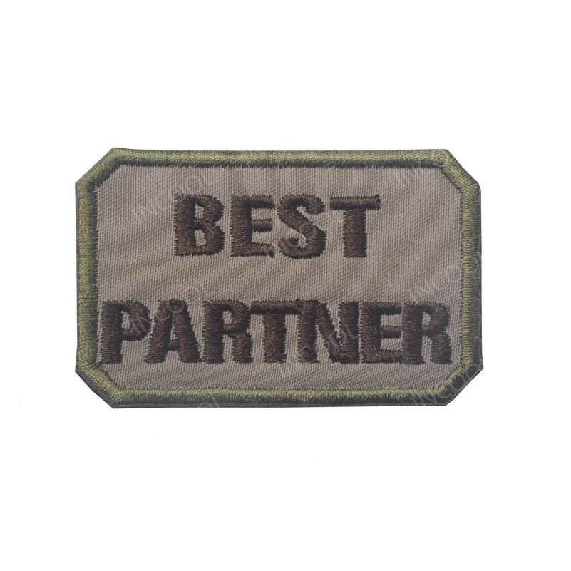 22BEST PARTNER KHAKI Нашивка с 3D вышивкой, успешная женщина, я идеальная любовная жизнь, тактические нашивки в военном духе, Аппликации, эмблема, вышитые значки - Color: 22BEST PARTNER KHAKI