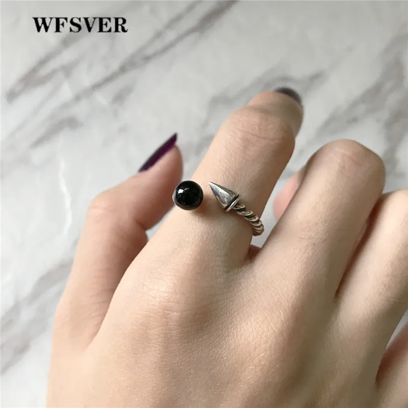 WFSVER корейский стиль кольцо из стерлингового серебра 925 для женщин шуруп дизайн с