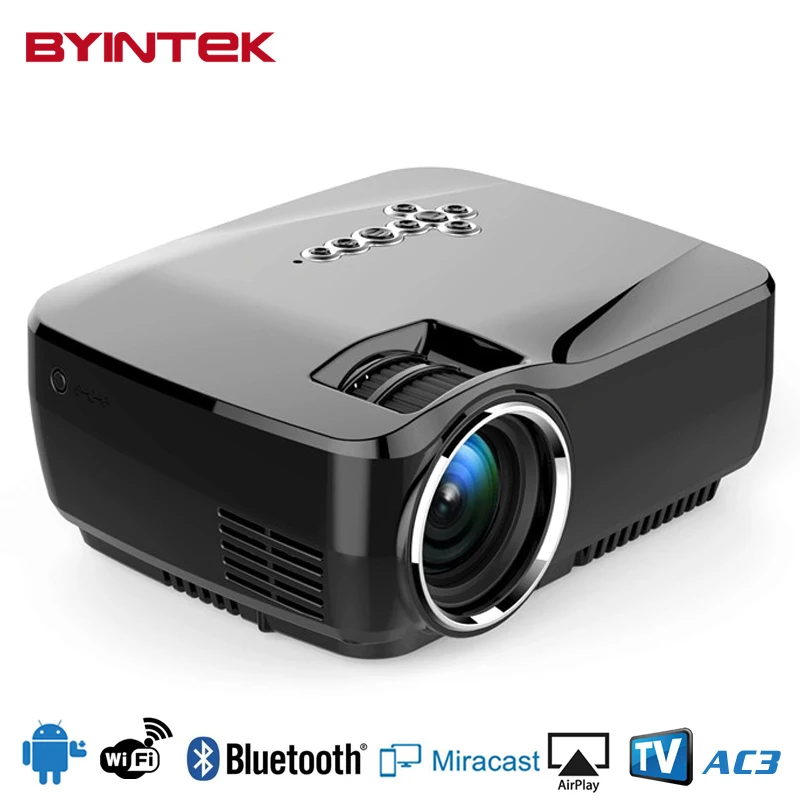 BYINTEK GP70UP aM01p Smart Android 1080P HD HDMI USB Home Theater Video Bluetooth phone LCD LED Mini Projector Proyector Beamer |