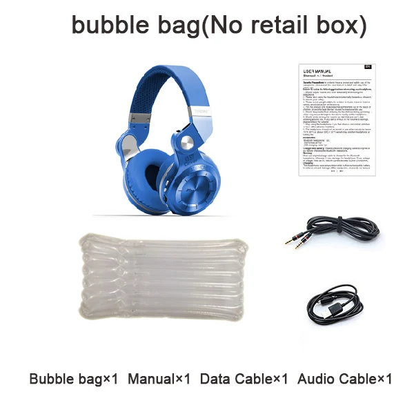 Bluedio T2+ Bluetooth наушники, беспроводная Bluetooth 5,0 гарнитура, серия Hurrican, складные наушники, поддержка tf карты, fm радио - Цвет: blue no box