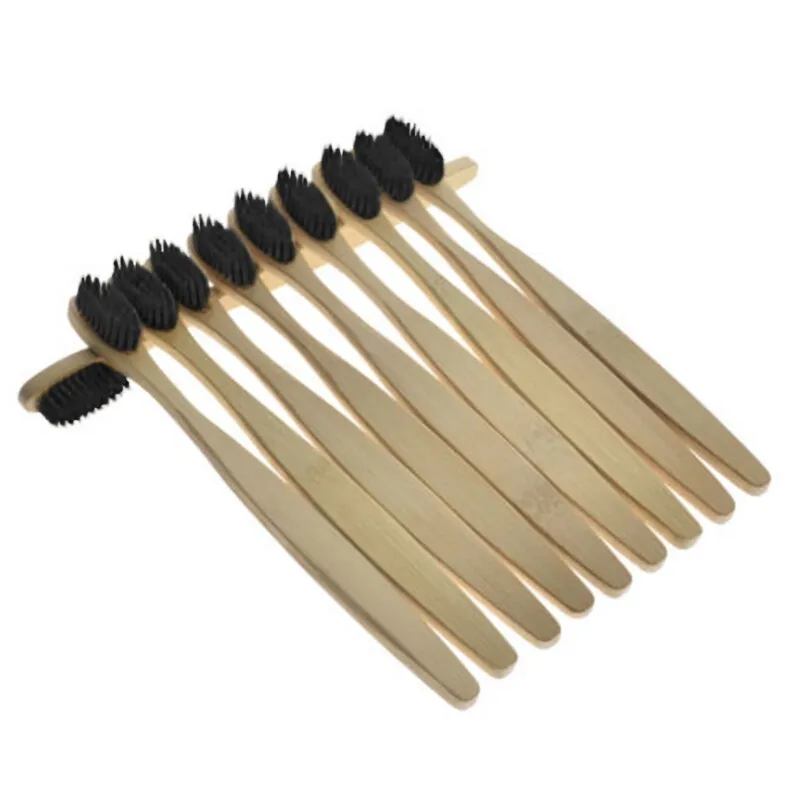 10 шт. Уход за полостью рта Зубная щётка бамбук окружающей Мягкие Зубы кисти