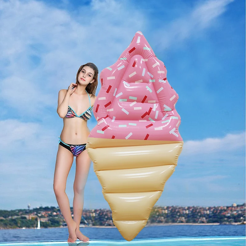 

170cm Inflatable Ice Cream Giant Pool Float Toys Beach Air Mattress Swimming Ring Lifebuoy Summer Water Party Flamingo Unicorn