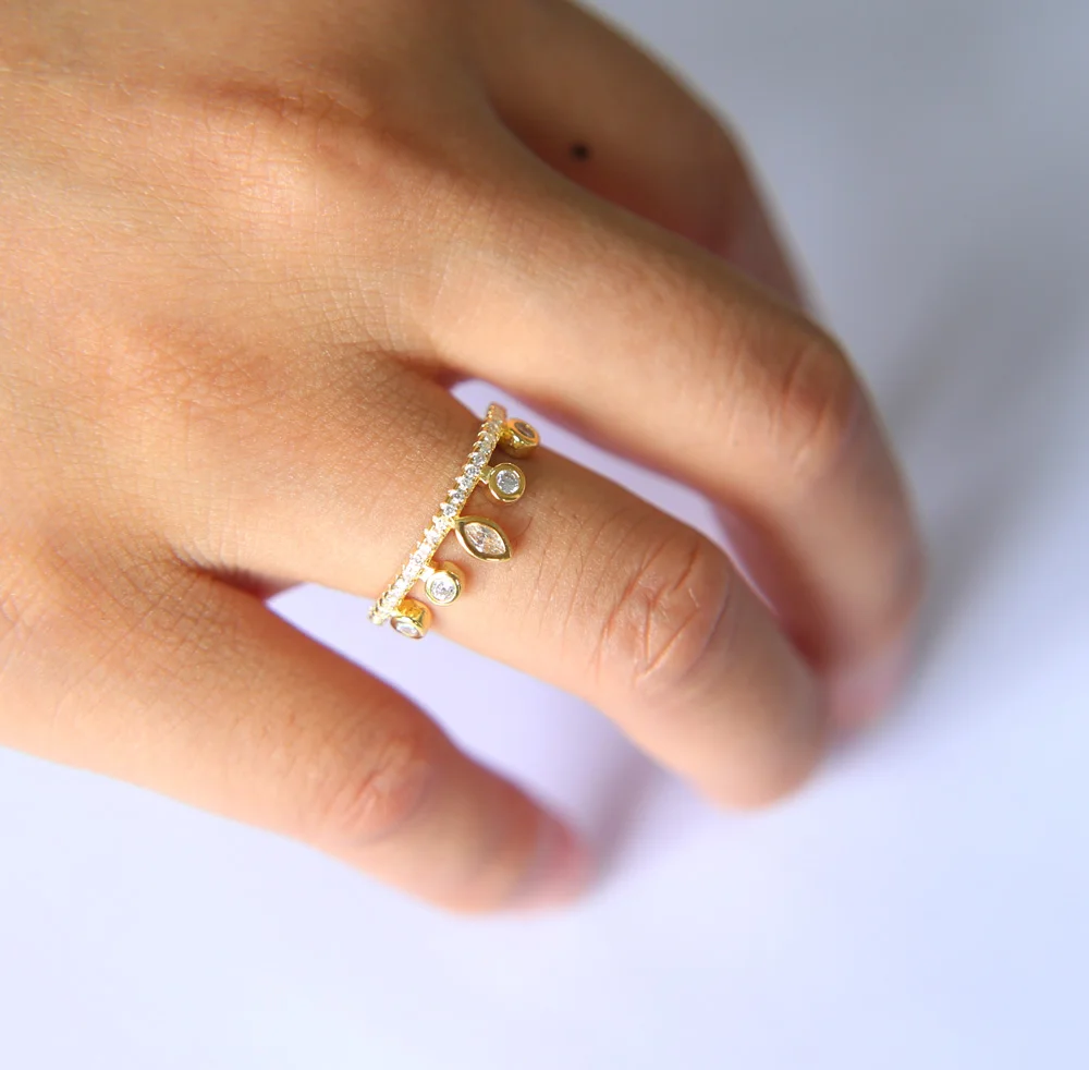 Модное женское геометрическое кольцо для вечеринки высокое качество Aaa + Sparking