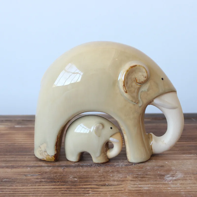 2 шт. украшения для дома Elephont новая печь керамика матери и ребенка ручная работа